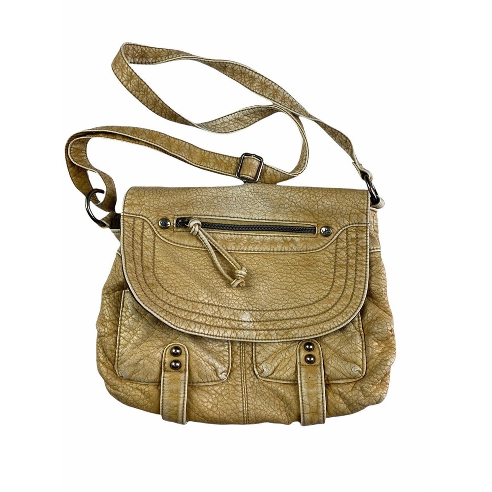 Sparrow True Vegan Leather Mustard Yellow Distressed Crossbody Strap